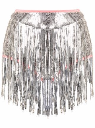 Sequin on sale fringe shorts