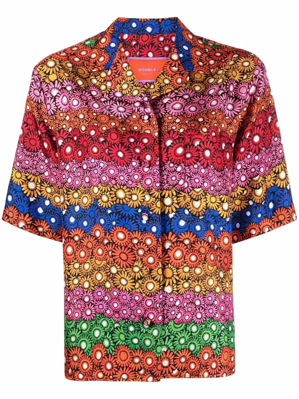 

La DoubleJ floral-print silk shirt - Orange