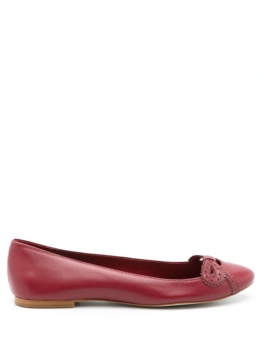 

Sarah Chofakian bow-detail leather ballerina shoes - Red