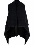 Comme Des Garçons Pre-Owned 1990s tartan-knit cape coat - Blue