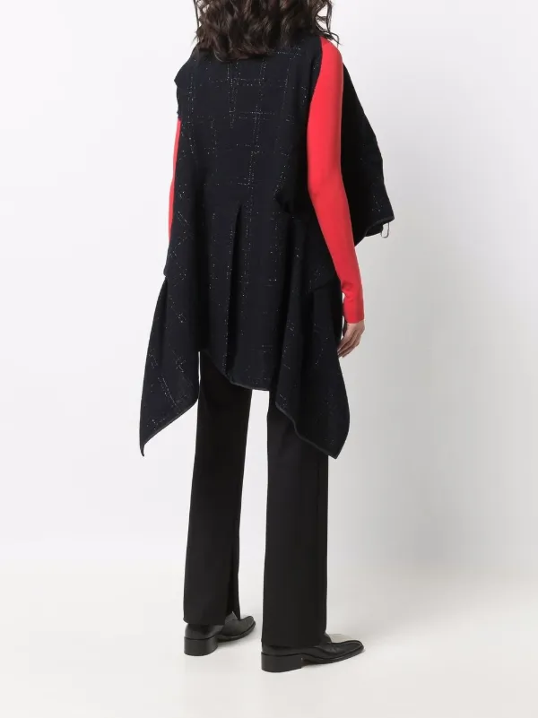 Comme Des Garçons Pre-Owned 1990s チェック ケープコート | ブルー
