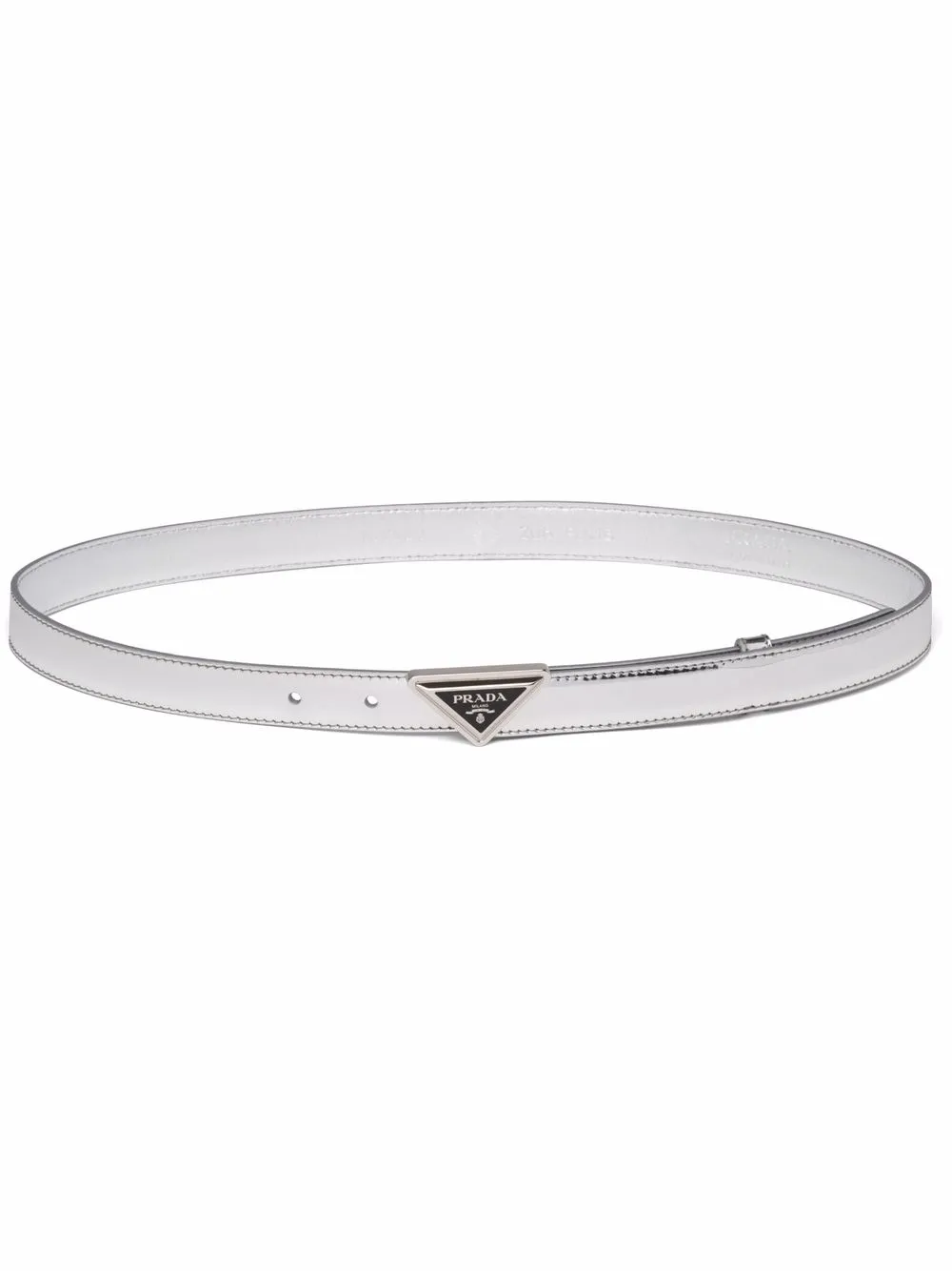 

Prada brushed leather logo-buckle belt - Silver