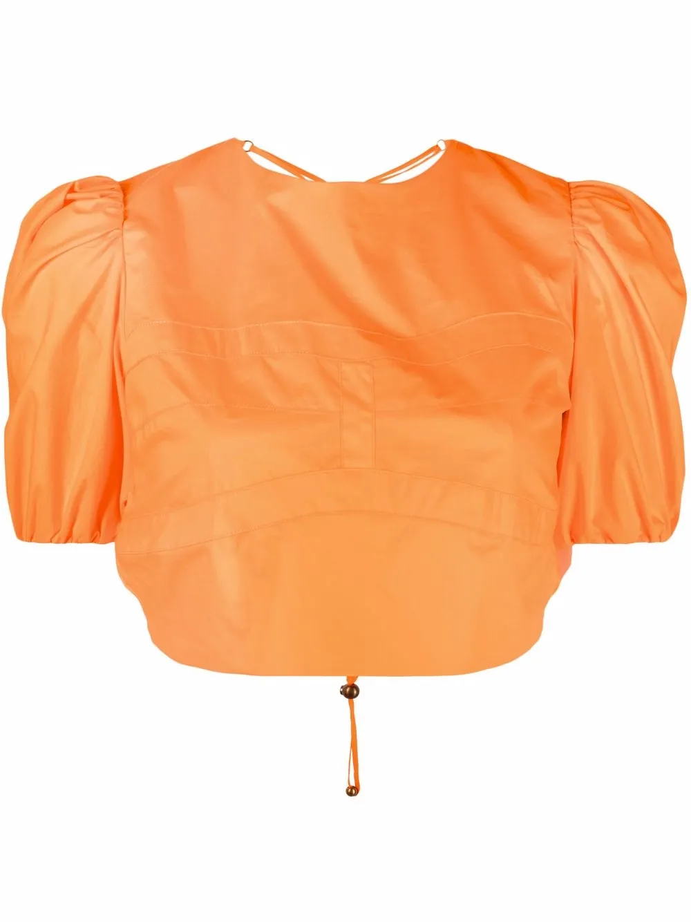 

PINKO top corto con mangas farol - Naranja