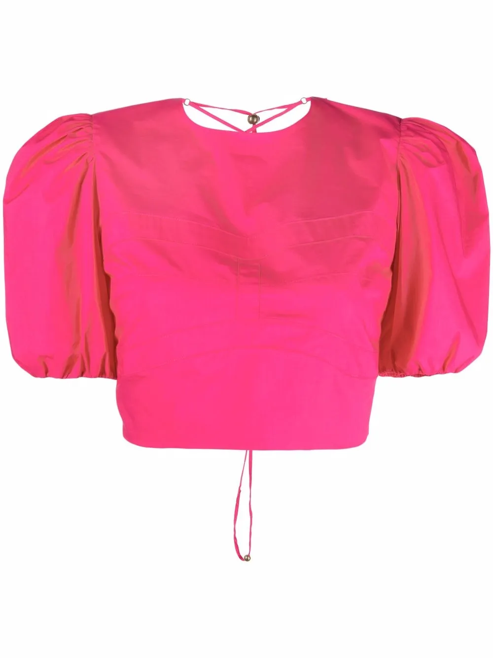 

PINKO top corto con mangas farol - Rosado