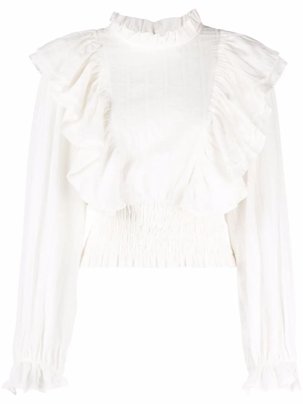 

PINKO blusa con ribete de volantes - Blanco