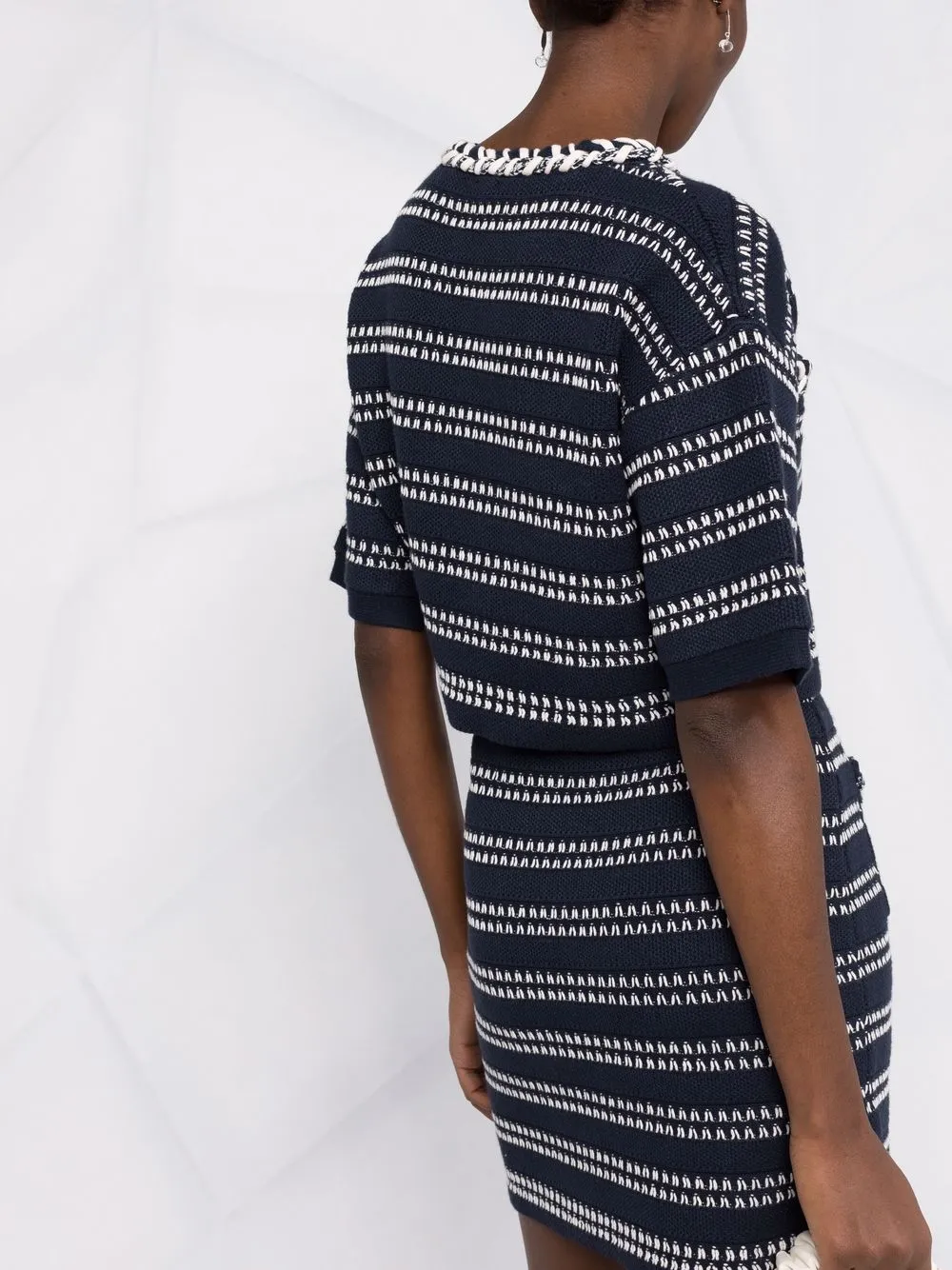 фото Pinko топ в полоску с короткими рукавами