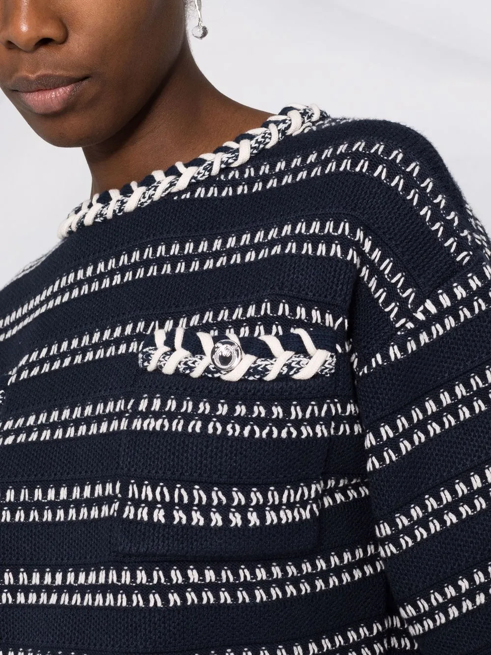 фото Pinko топ в полоску с короткими рукавами