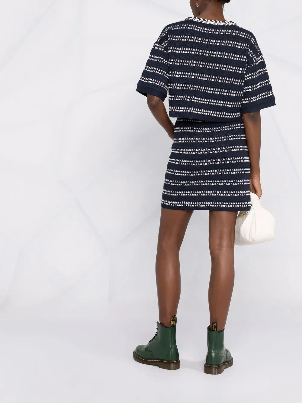 фото Pinko топ в полоску с короткими рукавами