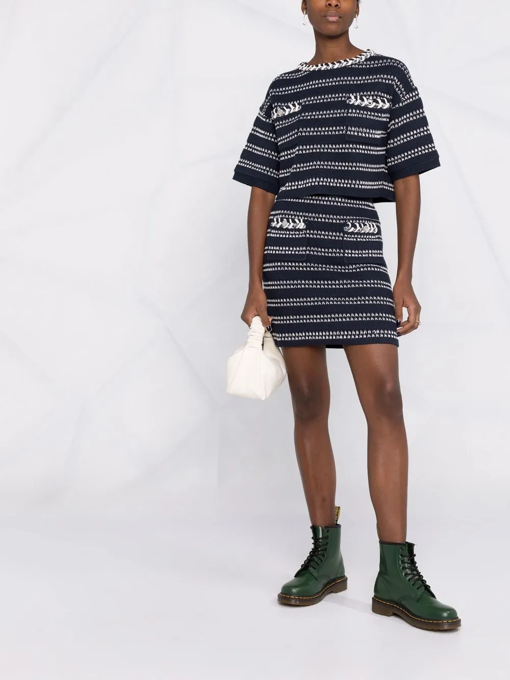 фото Pinko топ в полоску с короткими рукавами