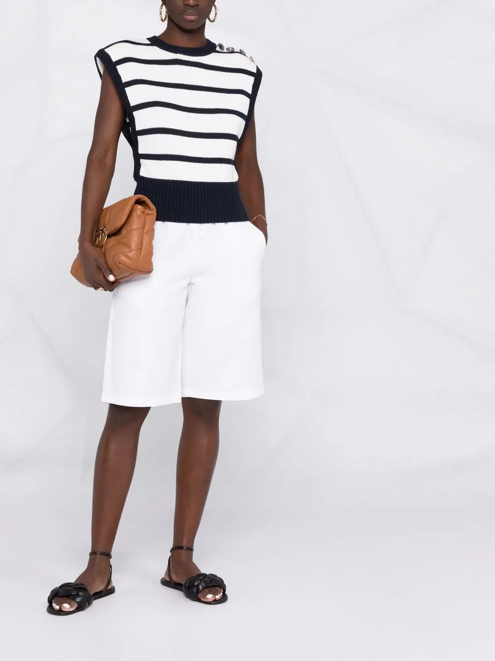 фото Pinko жилет в полоску с подплечниками