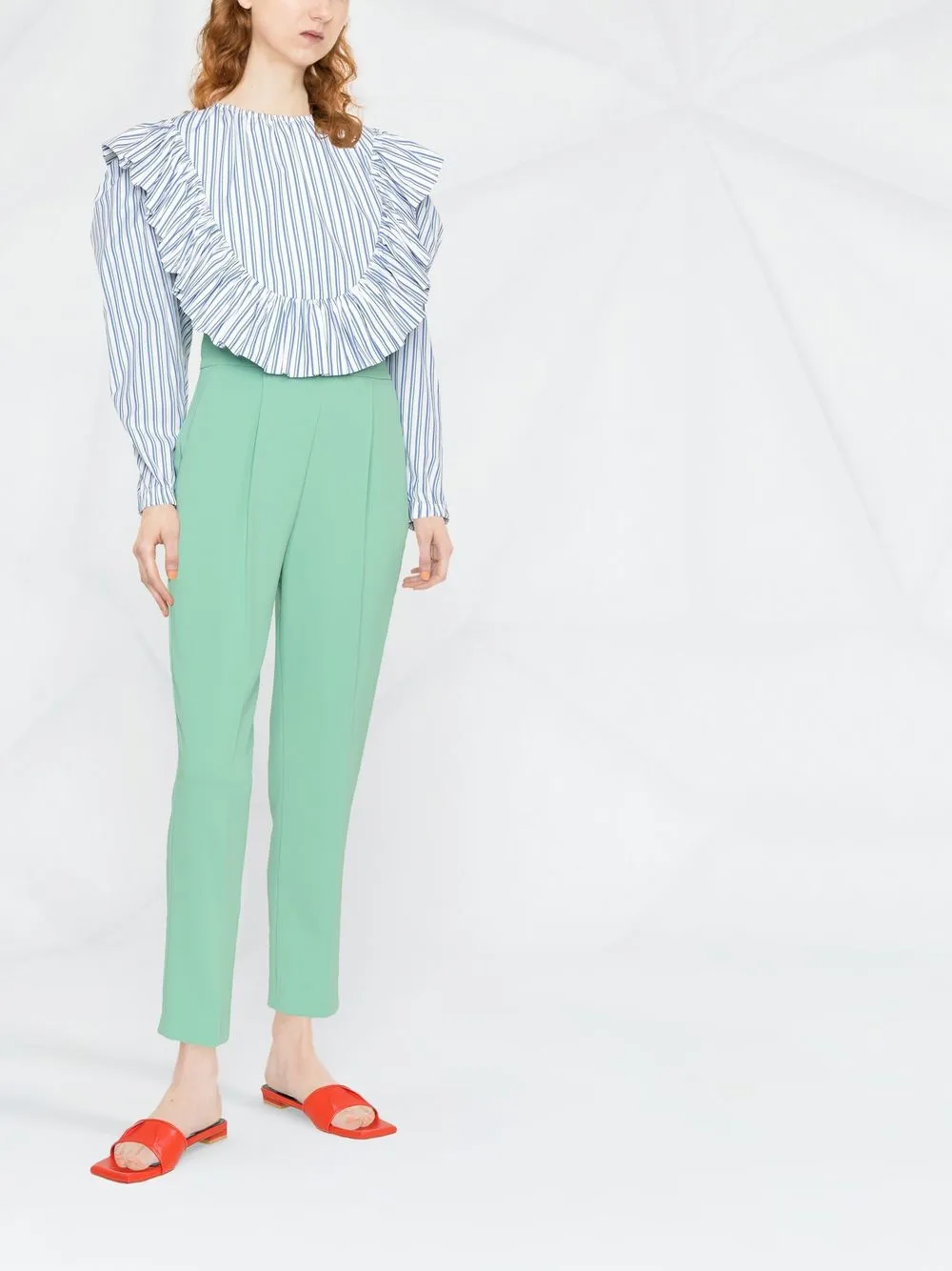 high waisted tapered trousers