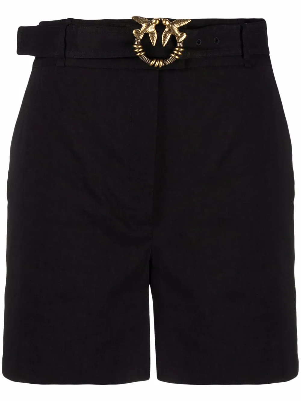 

PINKO Love Birds high-waisted belted shorts - Black