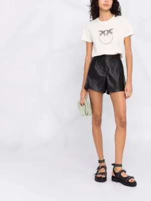 faux leather shorts