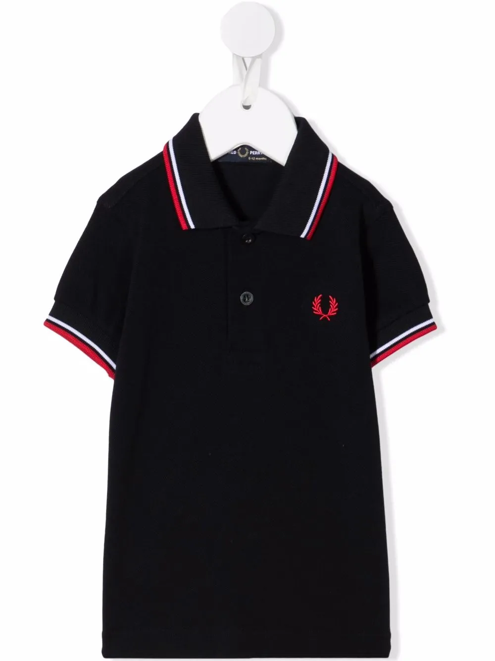 Fred Perry Kids Poloshirt met gestreepte afwerking Blauw