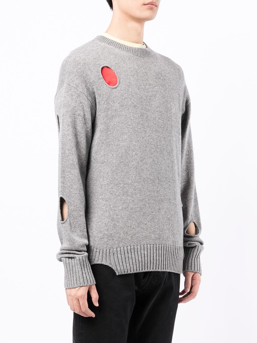 Shop Off-white Meteor-holes Jumper In Grey