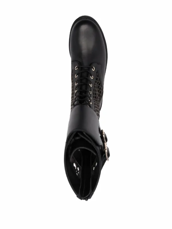 PINKO laser-cut knee-high Boots - Farfetch