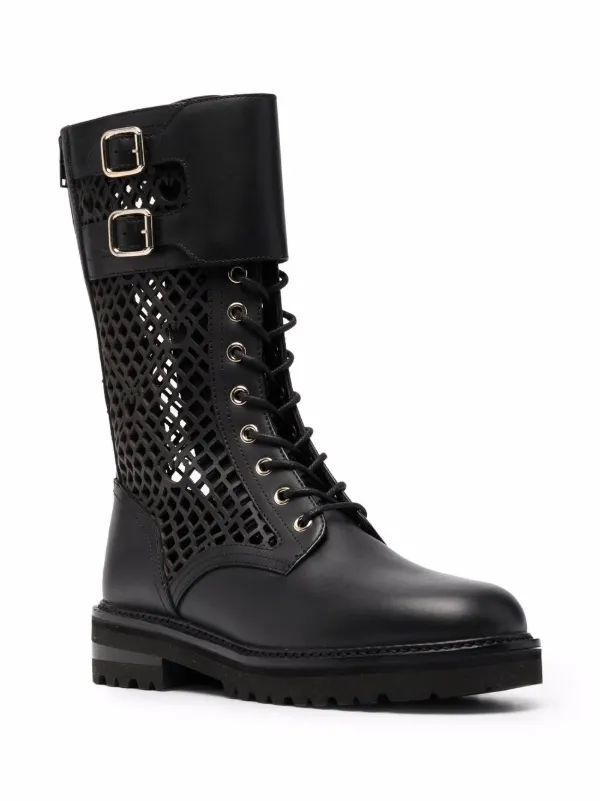 PINKO laser-cut knee-high Boots - Farfetch