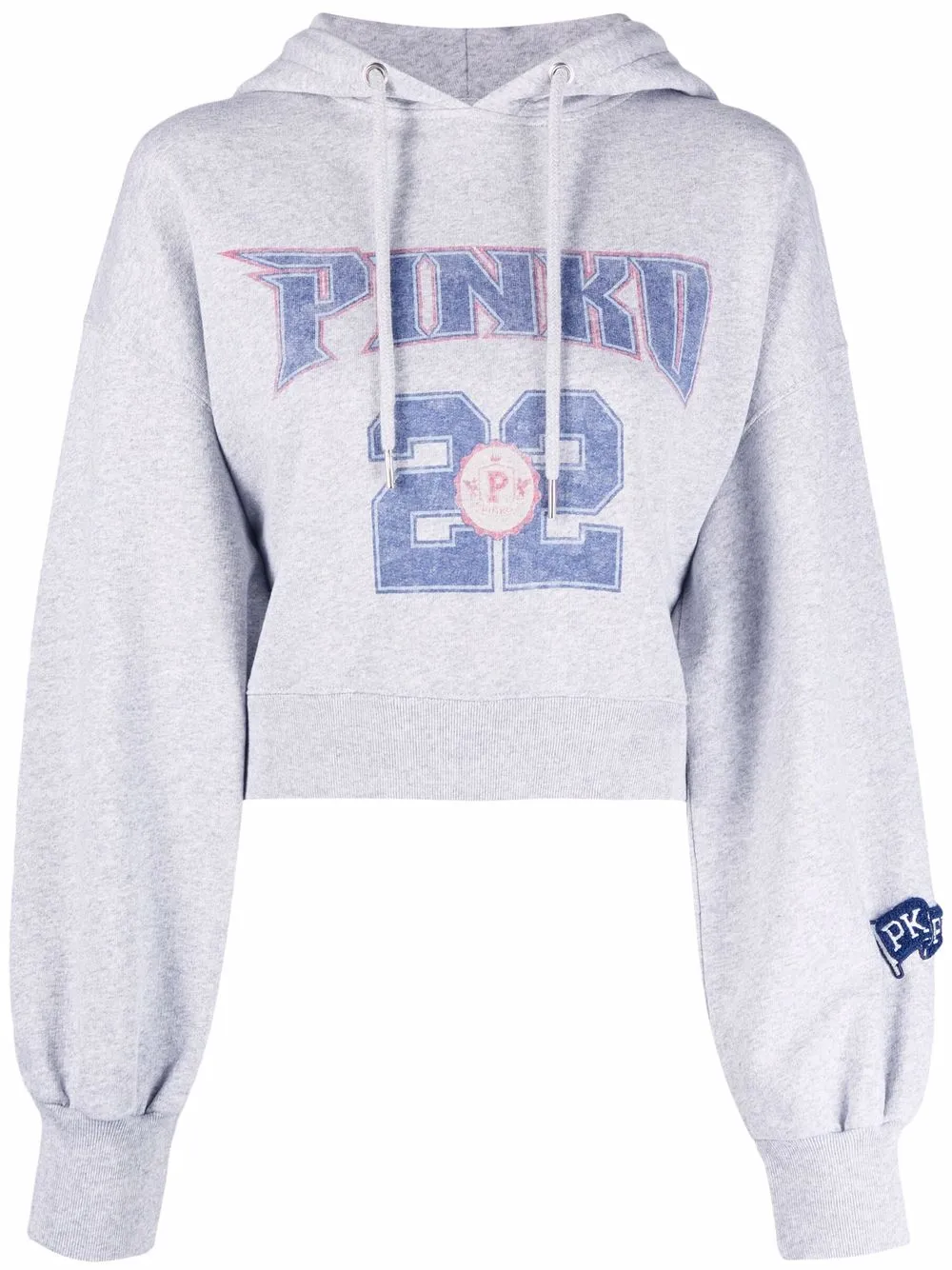 

PINKO logo-print cropped hoodie - Grey