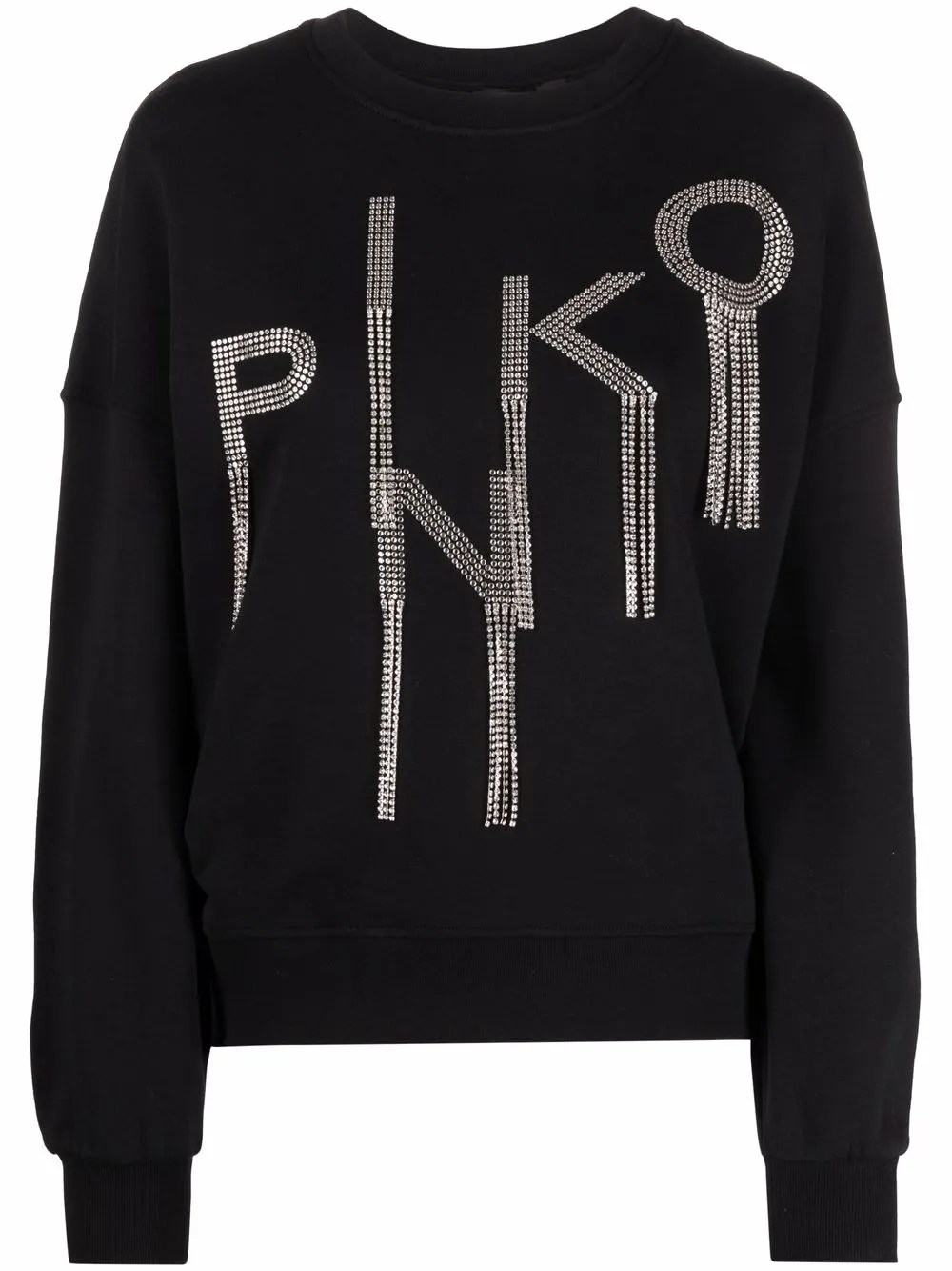 

PINKO sudadera con logo de strass - Negro