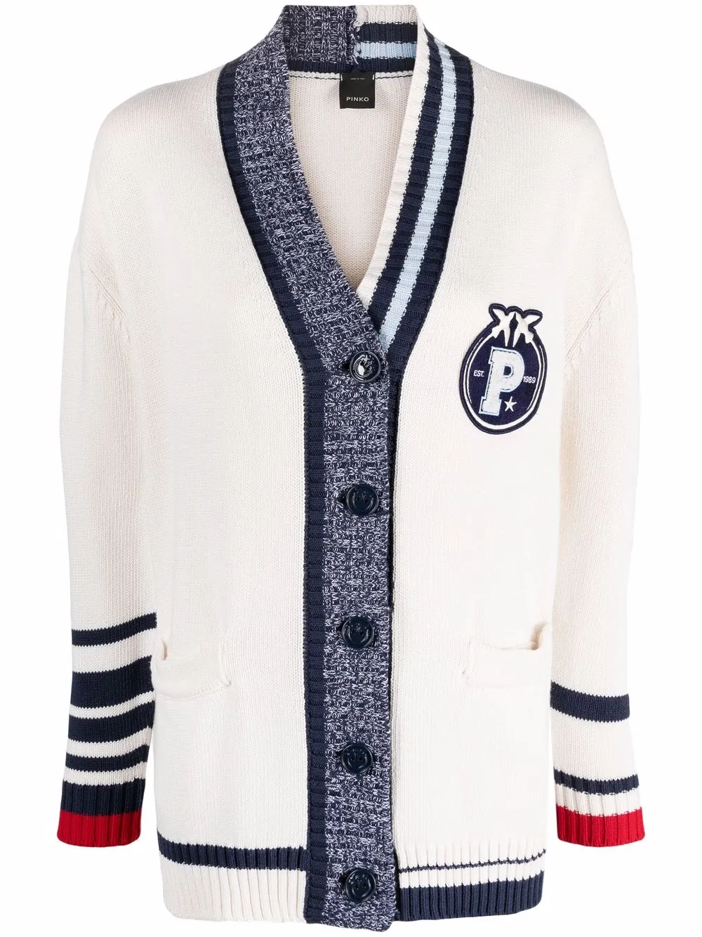 

PINKO cárdigan varsity con logo - Blanco