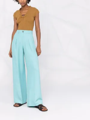 wide leg high waisted trousers