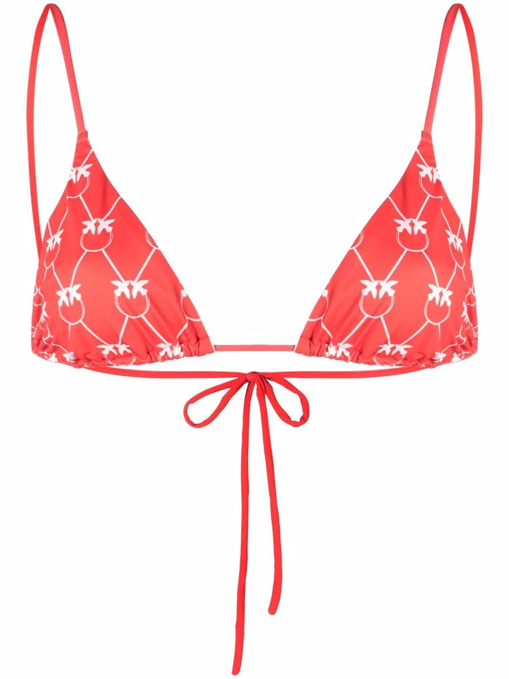 

PINKO logo print bikini top - Red