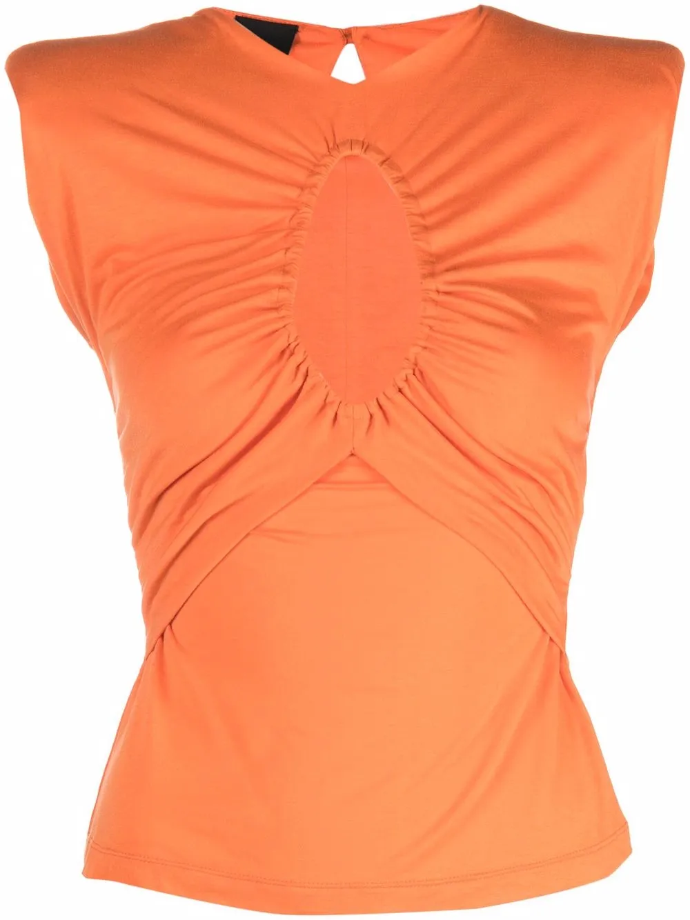 

PINKO top con diseño fruncido y detalle de aberturas - Naranja