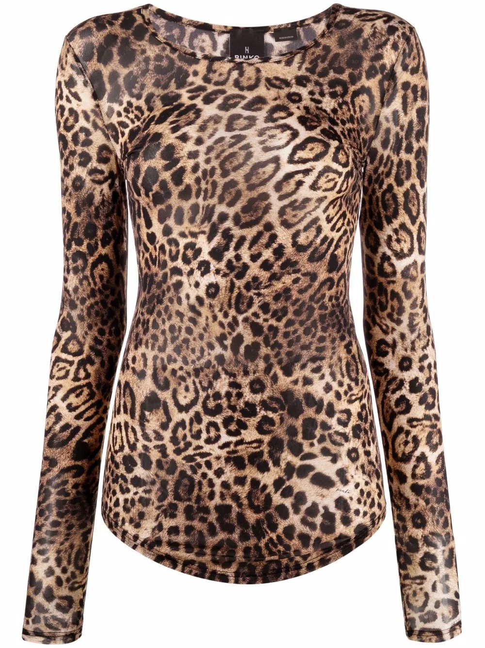 

PINKO top con estampado de leopardo - Negro