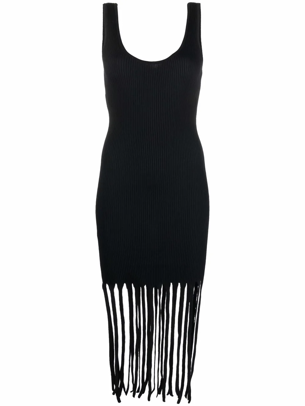 

PINKO vestido sin mangas con flecos - Negro