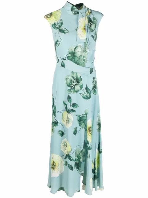 Shop PINKO floral-print midi dress with 