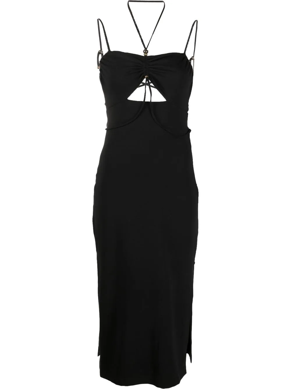 

PINKO vestido midi con aberturas - Negro