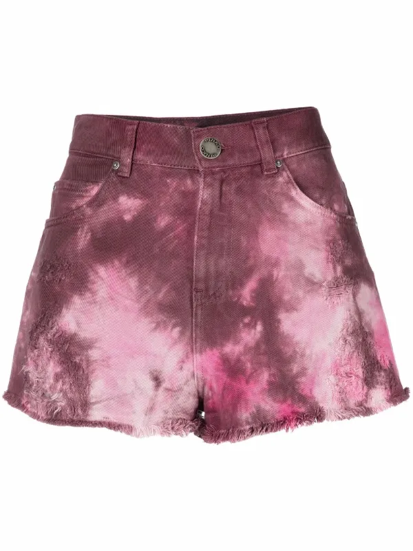 PINKO tie-dye Denim Shorts - Farfetch
