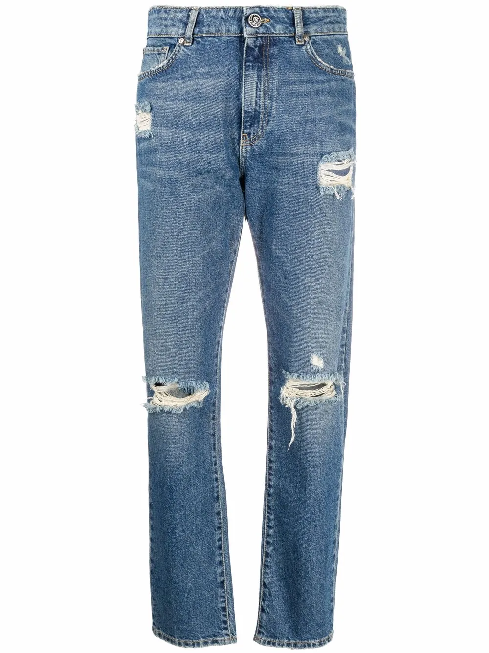 

PINKO ripped straight-leg jeans - Blue