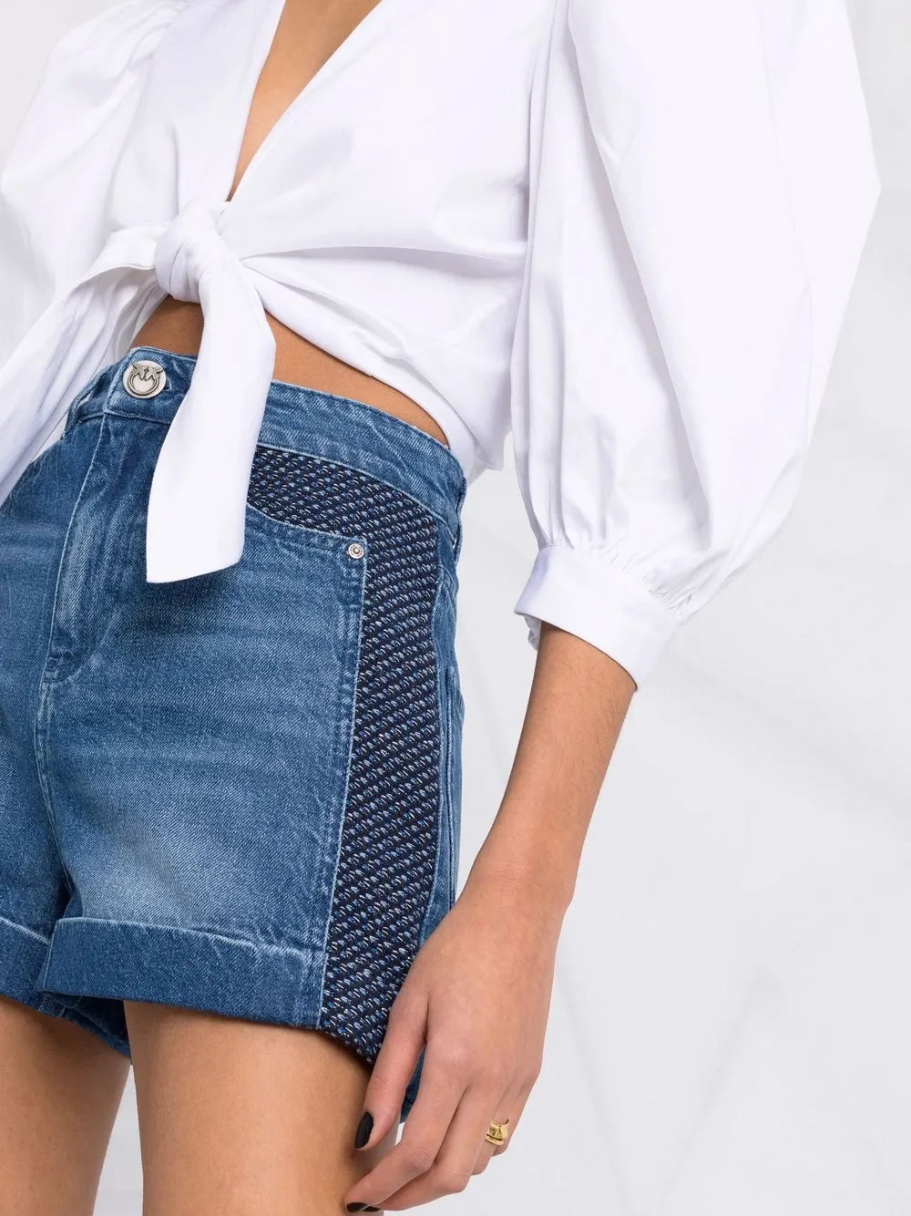 фото Pinko шорты с завышенной талией и пайетками