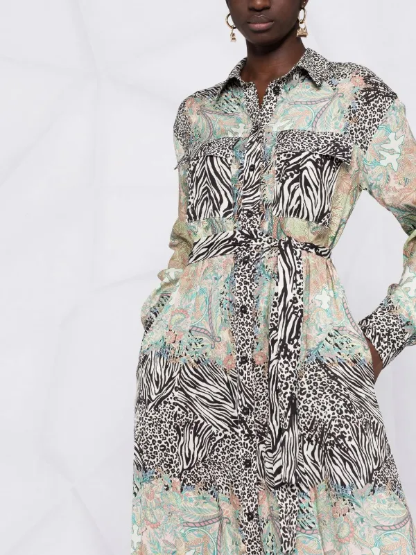 Mixed print shirt dress Clearance