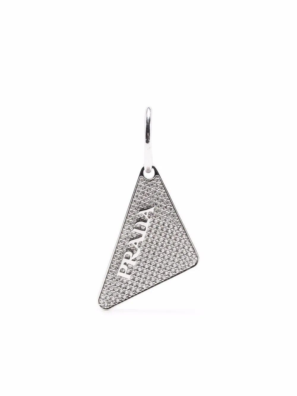 Prada crystal-embellished triangle earring | Silver | Image 1