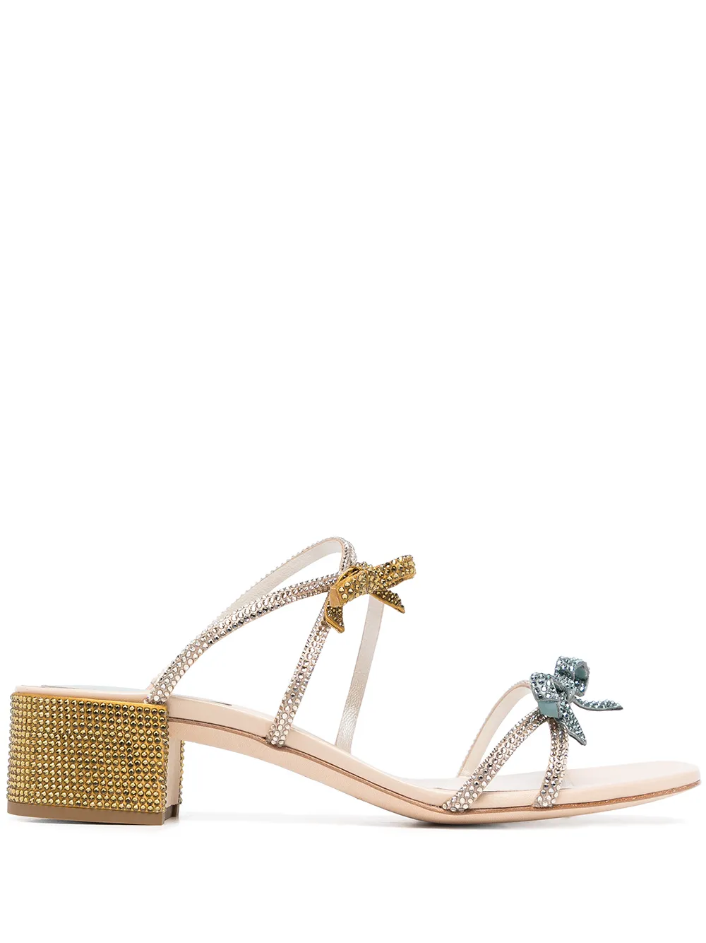 

René Caovilla embellished mule sandals - Gold