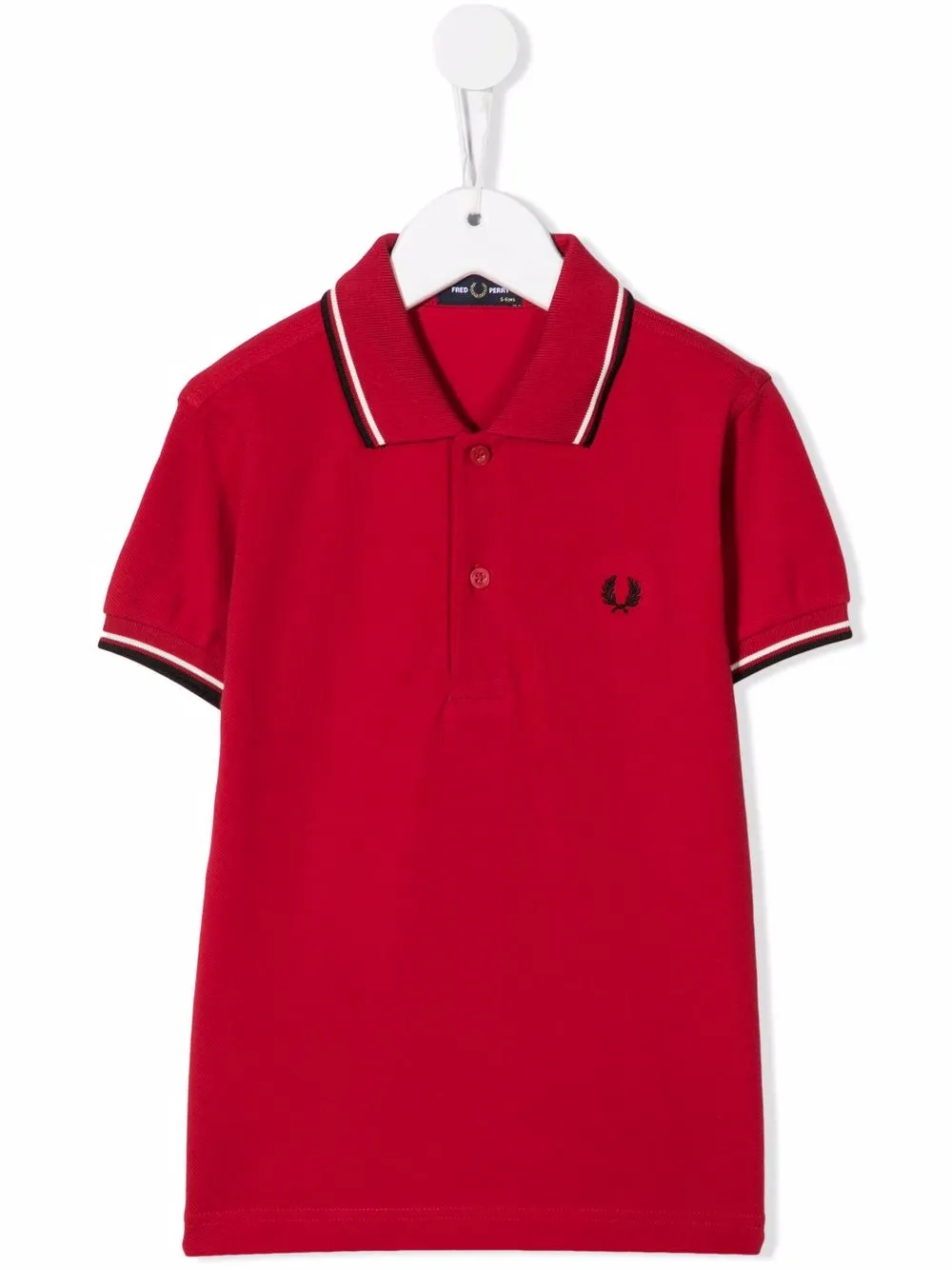 Fred Perry Kids Poloshirt met gestreepte afwerking Rood