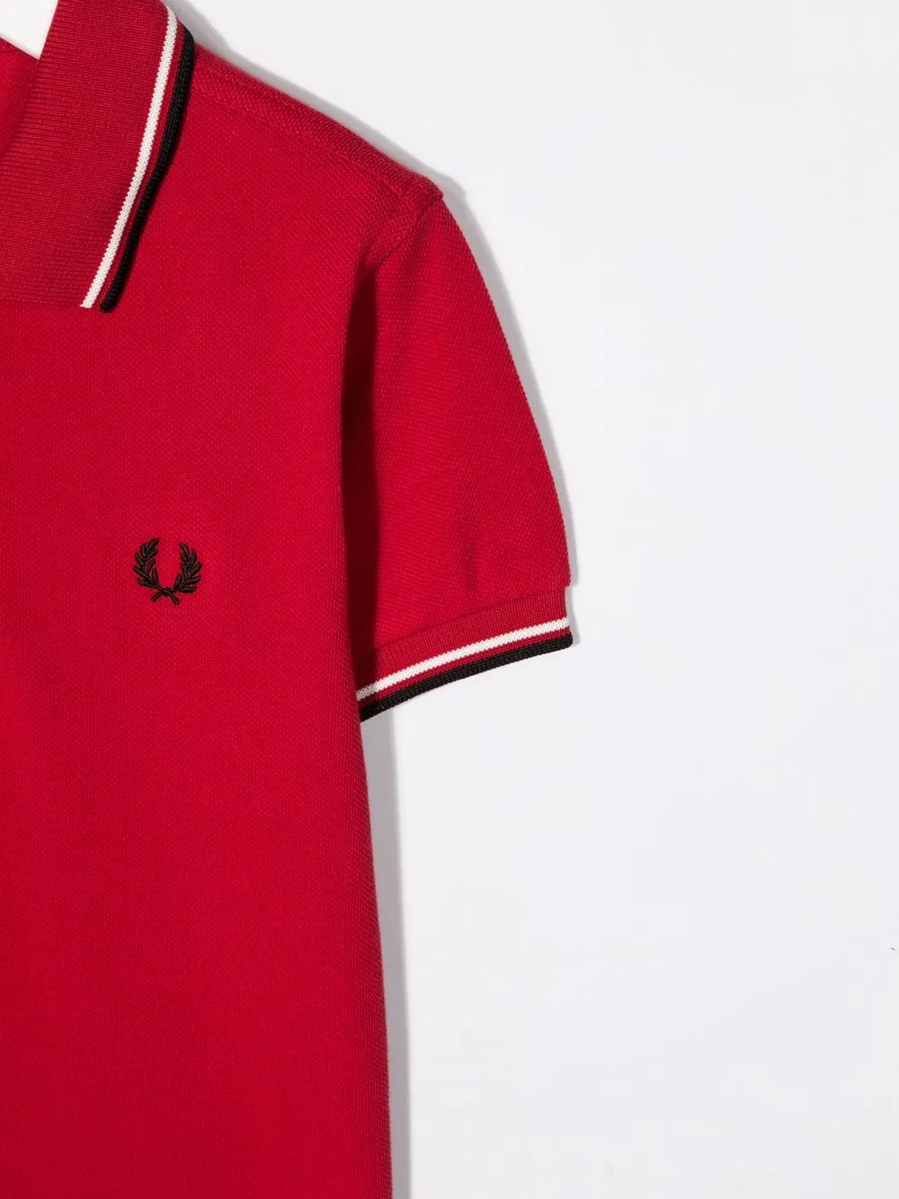 Fred Perry Kids Poloshirt met gestreepte afwerking Rood