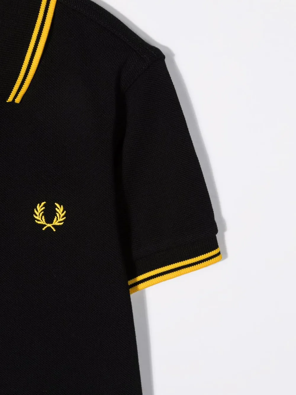 Fred Perry Kids Poloshirt met gestreepte afwerking Zwart