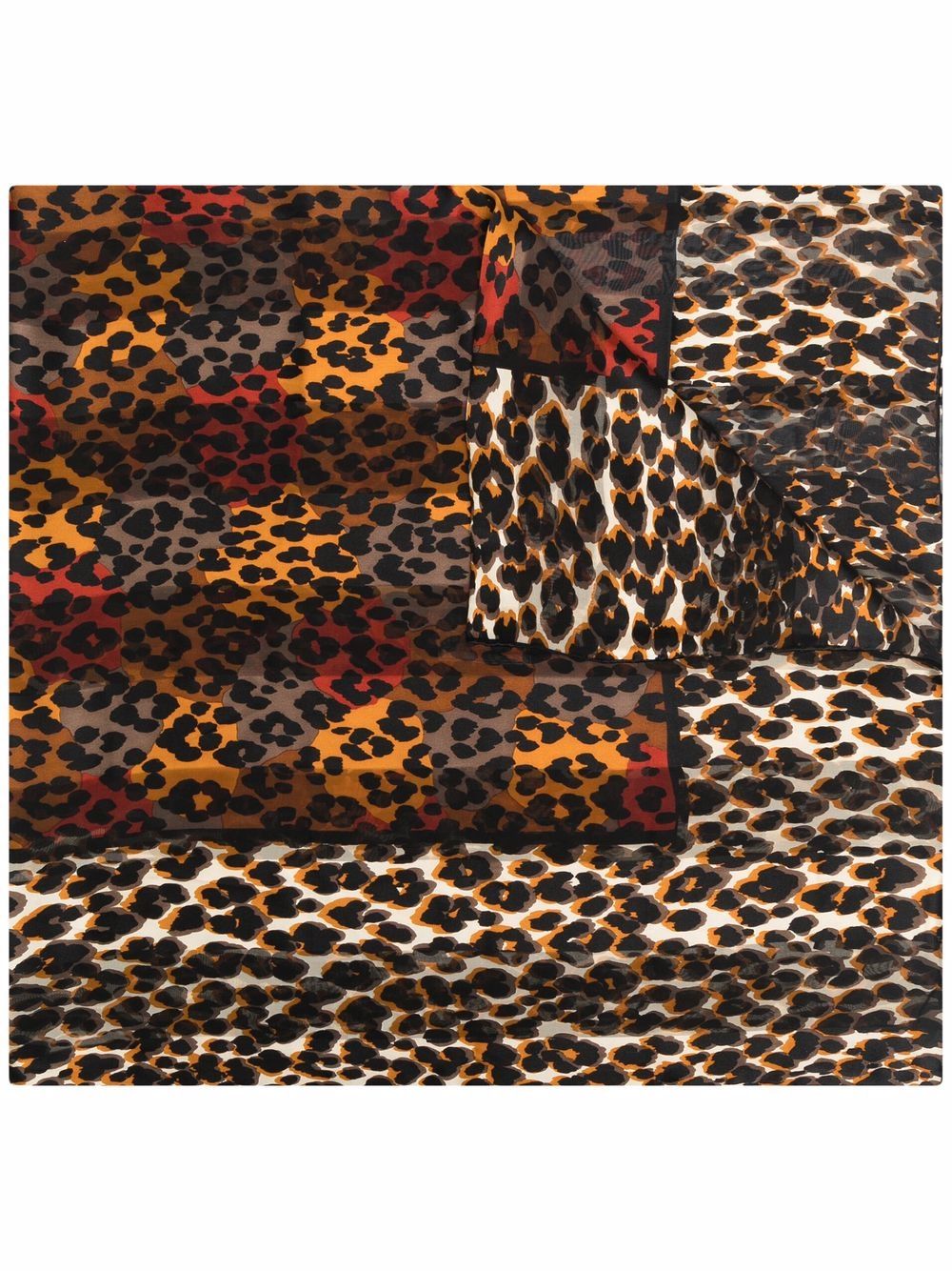 

Yves Saint Laurent Pre-Owned mascada de seda con estampado de leopardo 1980 - Negro