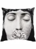 Fornasetti Lina Cavalieri-print cushion - White