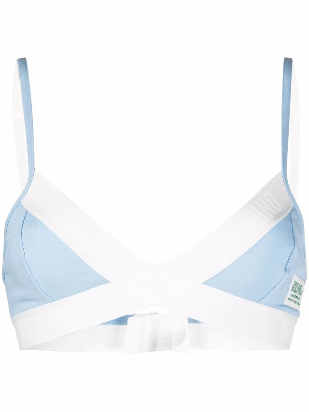 

Moschino two-tone triangle-cup bra - Blue