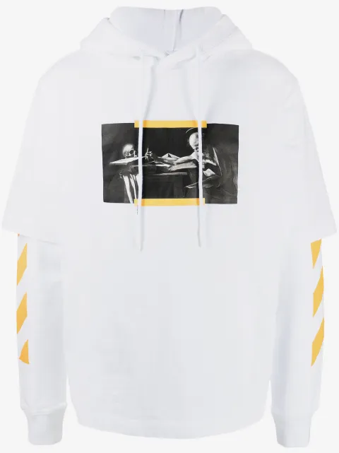 Off-White graphic-print layered hoodie