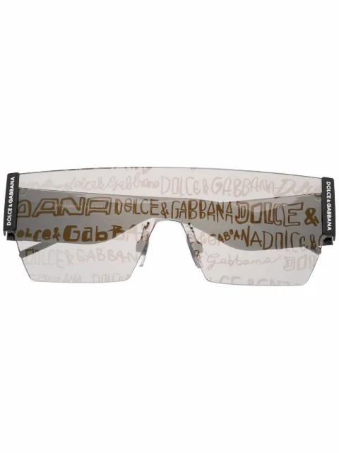 Dolce & Gabbana Eyewear logo tinted visor sunglasses