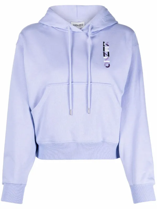 Shop Kenzo logo-print hoodie with 