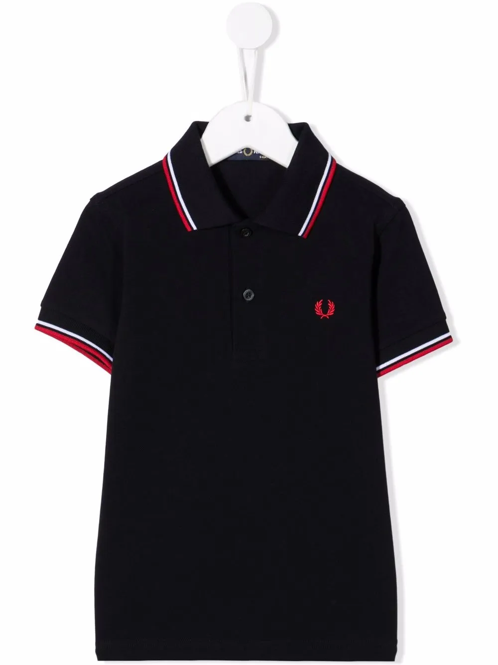 Fred Perry Kids Poloshirt met gestreepte afwerking Blauw