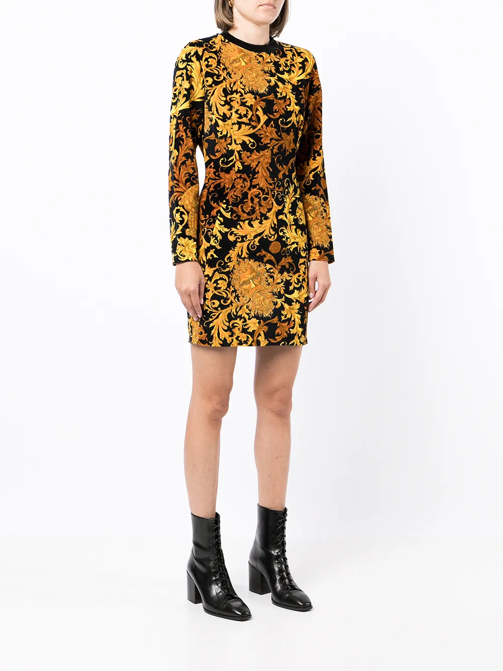 фото Versace pre-owned платье 1990-х годов с принтом barocco