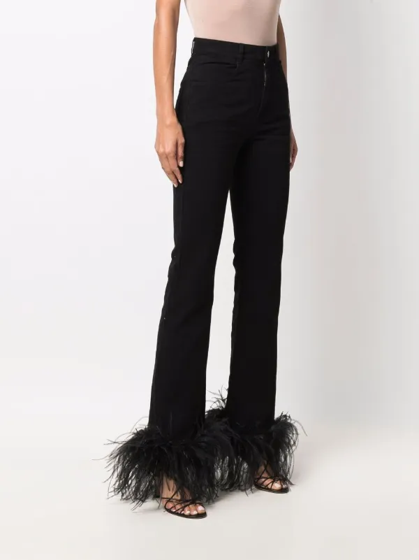 Seen Users feather-trim Flared Jeans 
