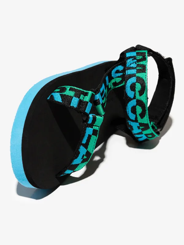 Stella McCartney Kids logo-print touch-strap Sandals | Blue | FARFETCH